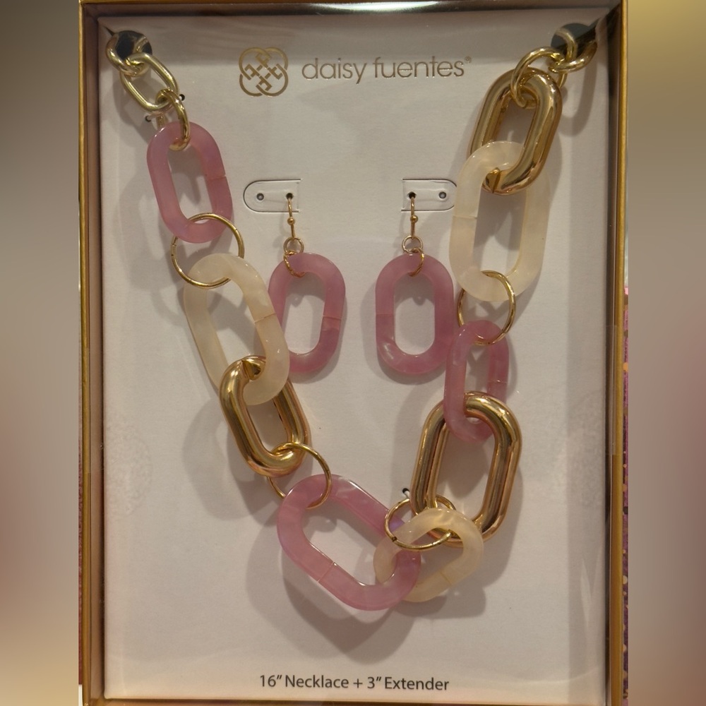 Daisy Fuentes Chunky Link Necklace and Earring Gift Box Set